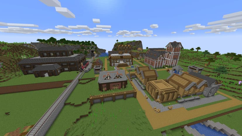 My village and base on the left
